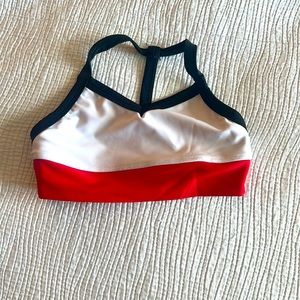 Five Dancewear red/white/black boss bra, youth large